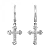 Gold Diamond Cross Earring