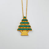 Lebanese tree Malachite Gold Necklace