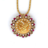 1904 $20 Dollar Gold Coin Charm Jewelry with Frame