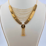 Gold Rose Necklace Set