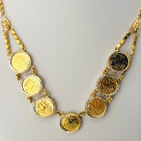 Gold Coin Lara Style Necklace Set