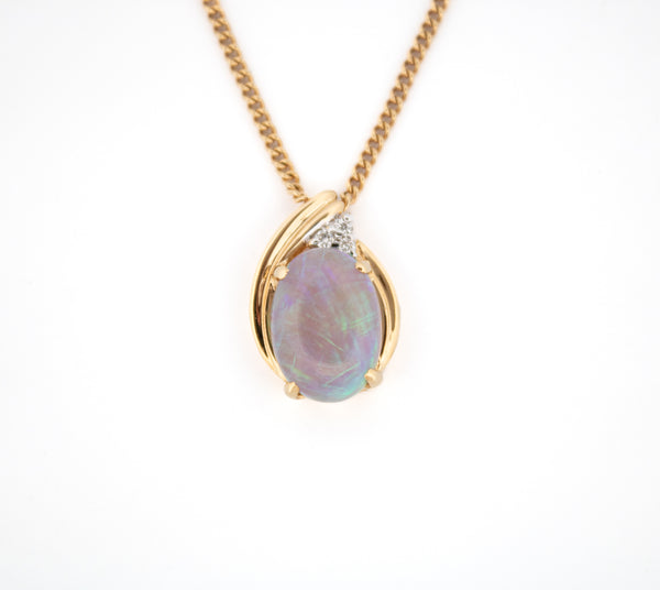 Opal with Diamond Necklace