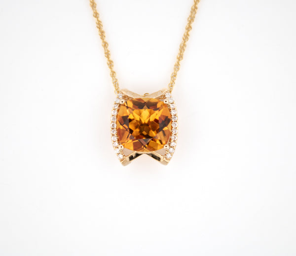 Citrine and Diamond Necklace