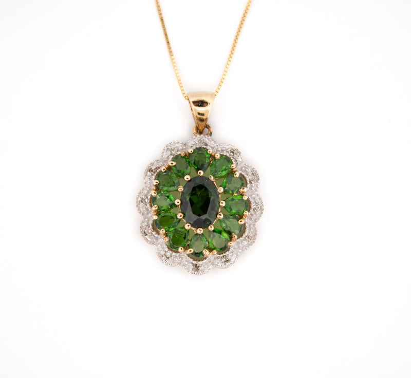 Peridot and Diamond Necklace