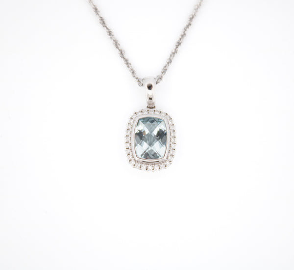 Aquamarine and Diamond Necklace