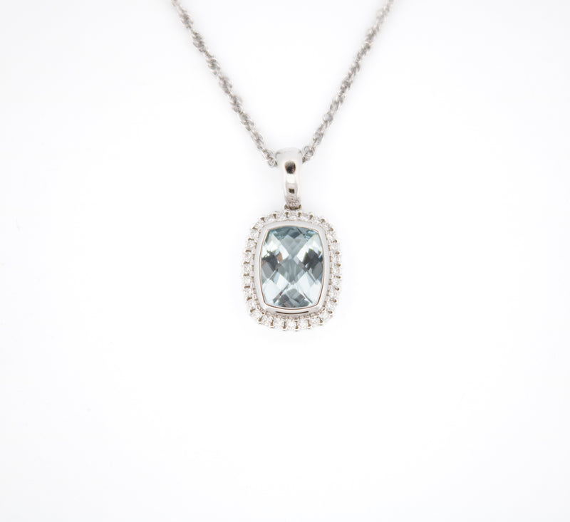 Aquamarine and Diamond Necklace