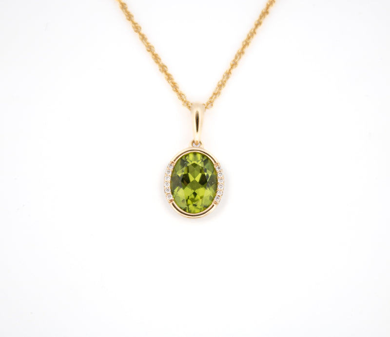 Peridot and Diamond Necklace