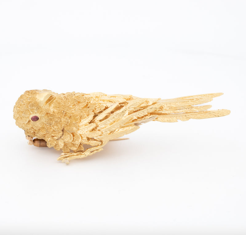 Gold Bird Brooch