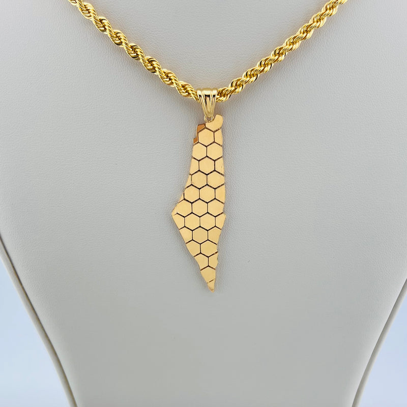 Palestine HoneyComb Luxury Map Pendant