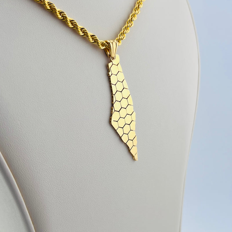 Palestine HoneyComb Luxury Map Pendant