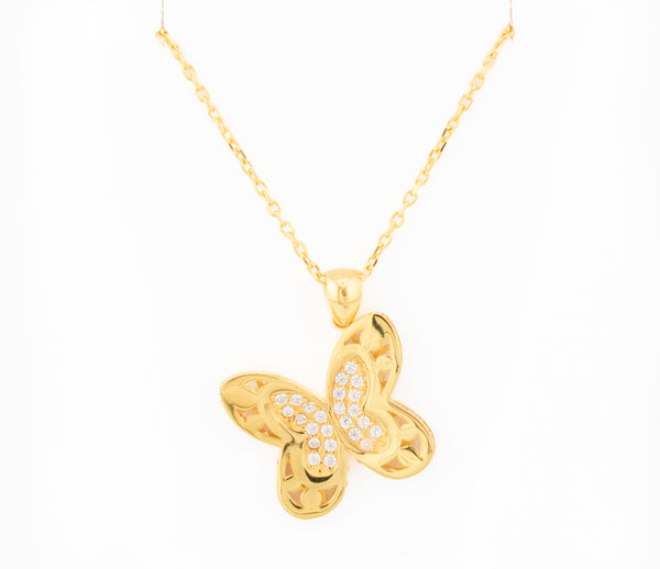 21k Butterfly Dubai Gold Necklace