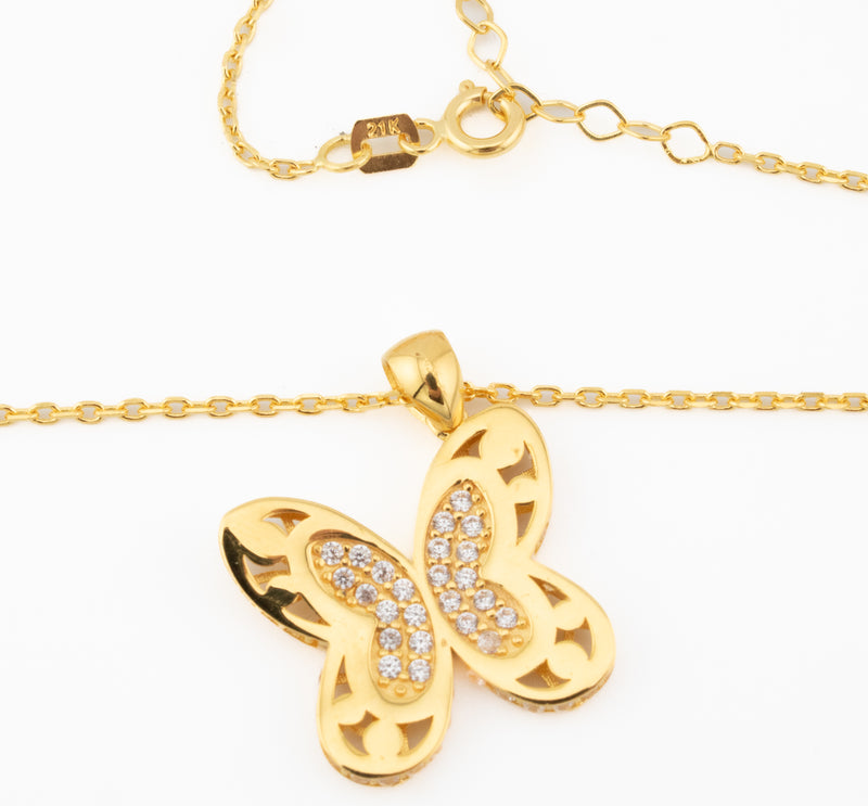 21k Butterfly Dubai Gold Necklace