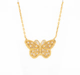 21k Butterfly Dubai Gold Necklace