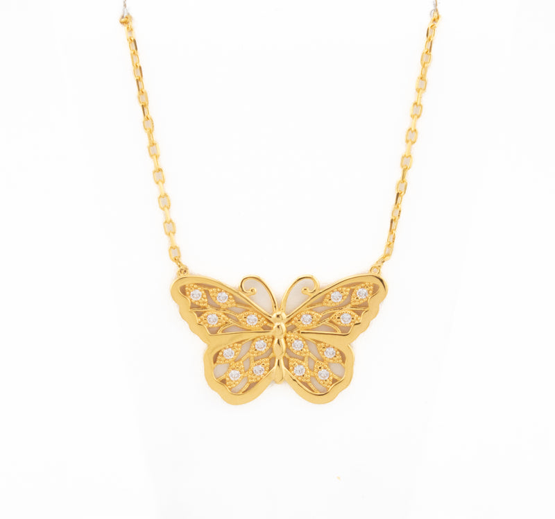 21k Butterfly Dubai Gold Necklace