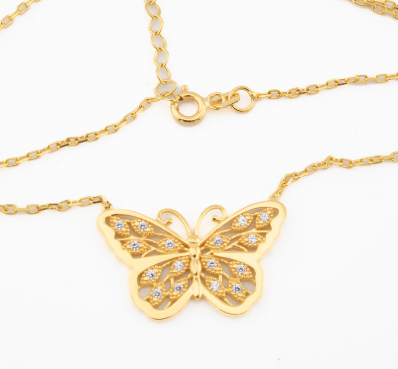 21k Butterfly Dubai Gold Necklace