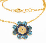 21k Dubai Gold Necklace with Turquoise Stones