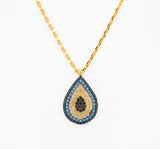 21k Dubai Gold Necklace with Turquoise Stones