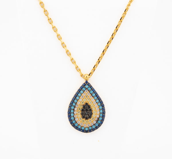 21k Dubai Gold Necklace with Turquoise Stones