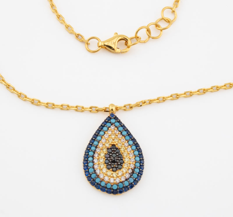 21k Dubai Gold Necklace with Turquoise Stones