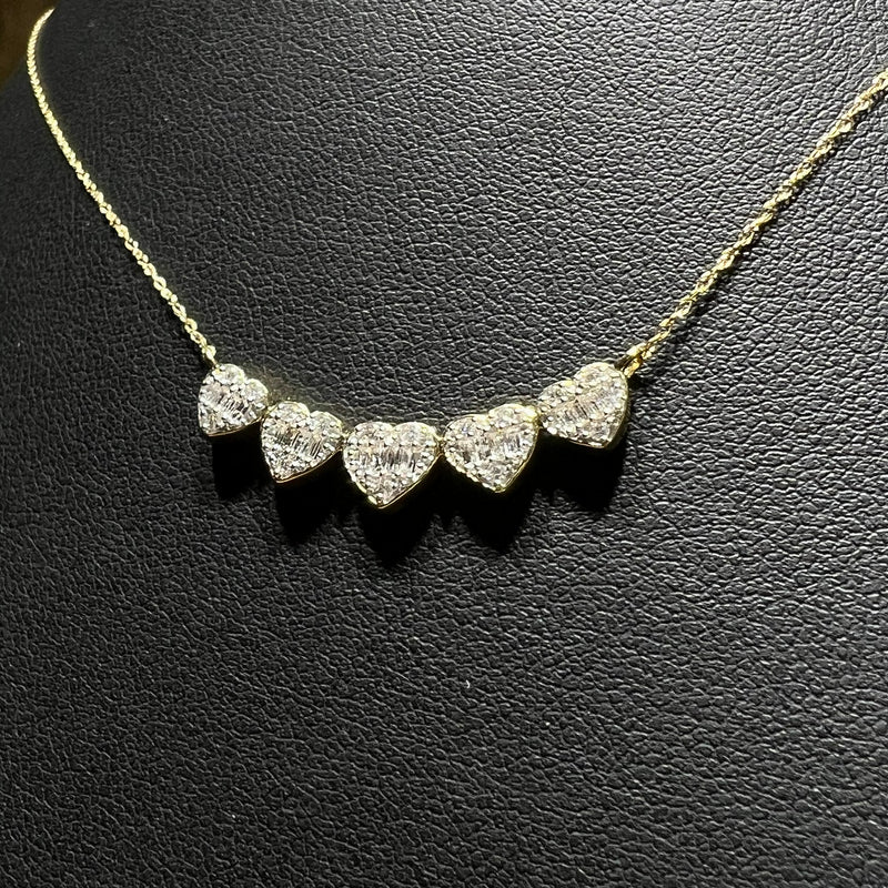 5 HEART DIAMOND NECKLACE