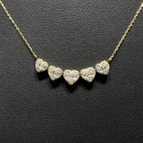 5 HEART DIAMOND NECKLACE