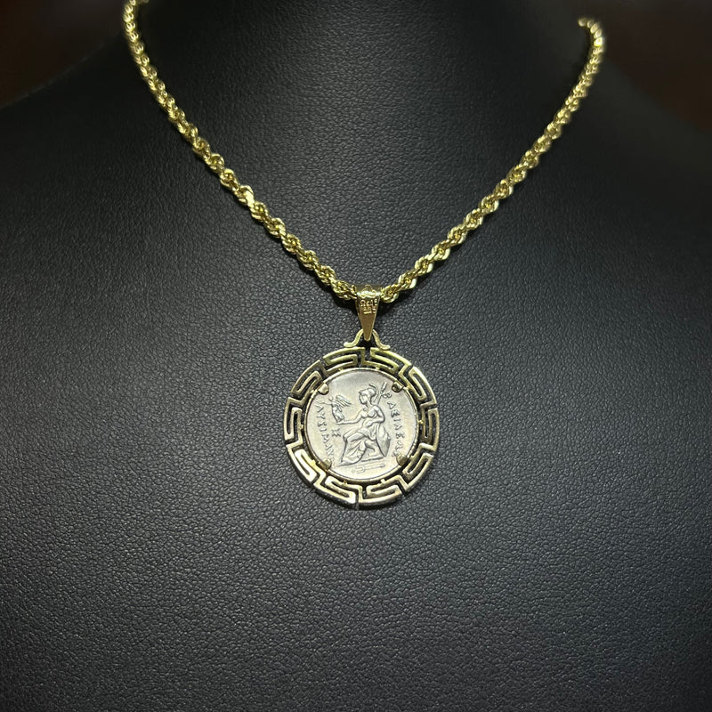 ALEXANDER THE GREAT 14KT GOLD COIN PENDANT