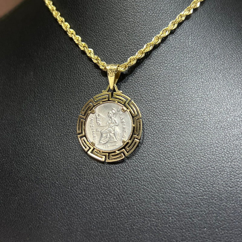 ALEXANDER THE GREAT 14KT GOLD COIN PENDANT