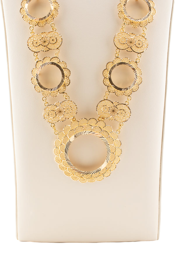 Gold Coin Claddah Necklace - Coin Frame Bezel Lara