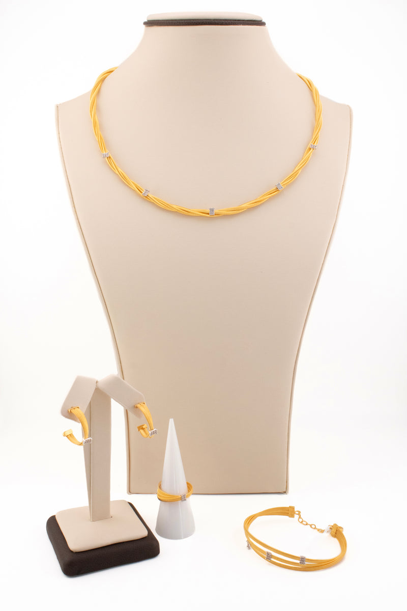 Woven Gold Necklace Set