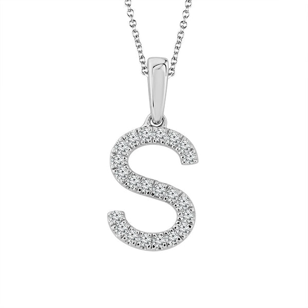 Diamond "S" Initial Pendant