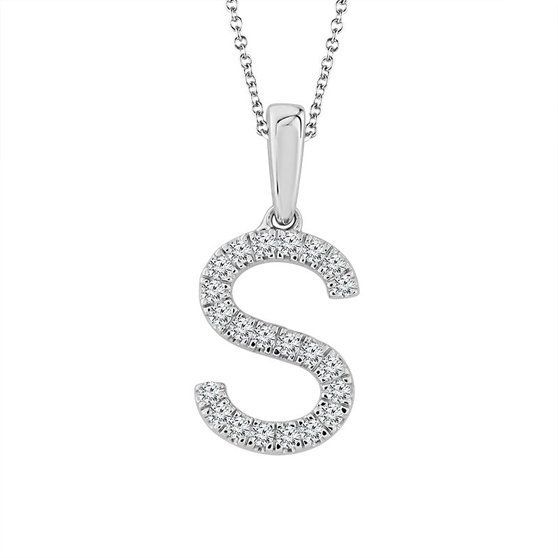 Diamond "S" Initial Pendant